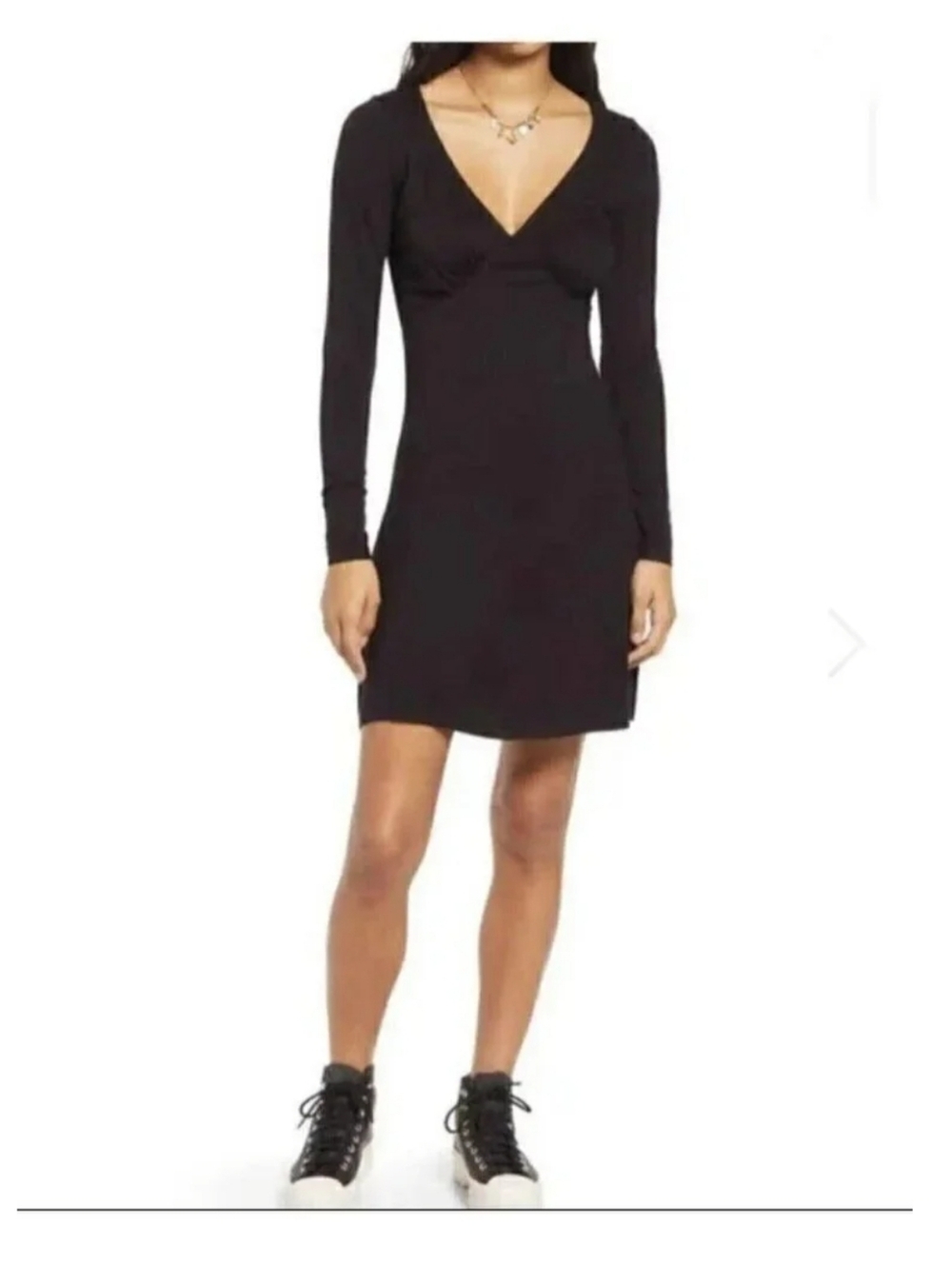 BP Nordstrom Black Long Sleeve Mini Dress Size Small NWT
